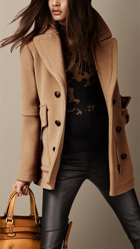 burberry pea coat kids|Burberry camel wool coat men's.